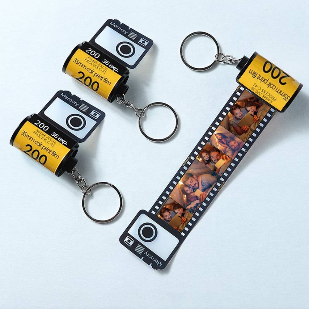 Personalized Keychains With 10 Photos Custom Camera Film Roll